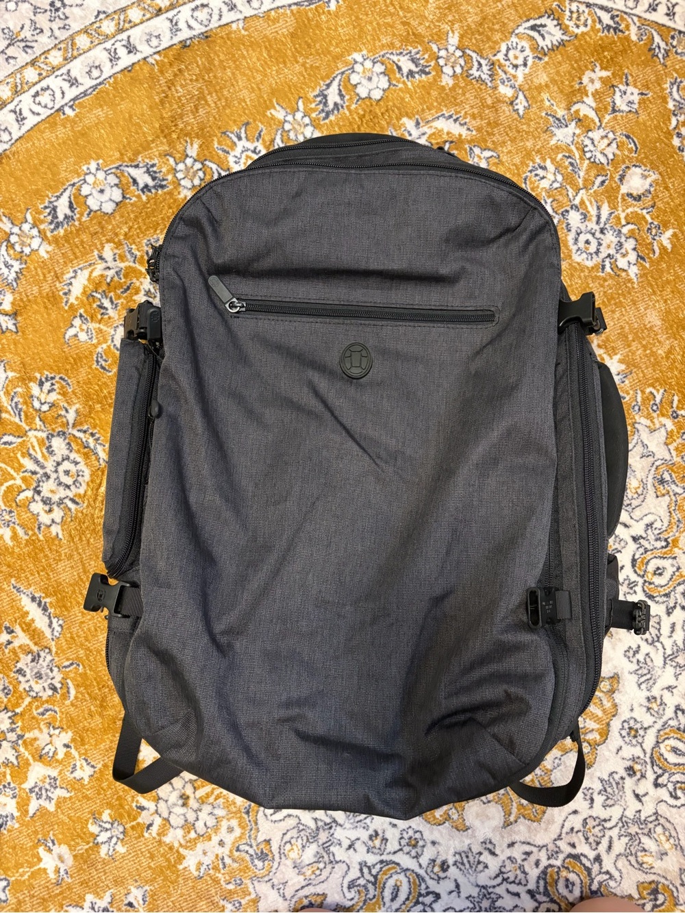 Everyday Gray Travel Backpack with Front Zip Pocket